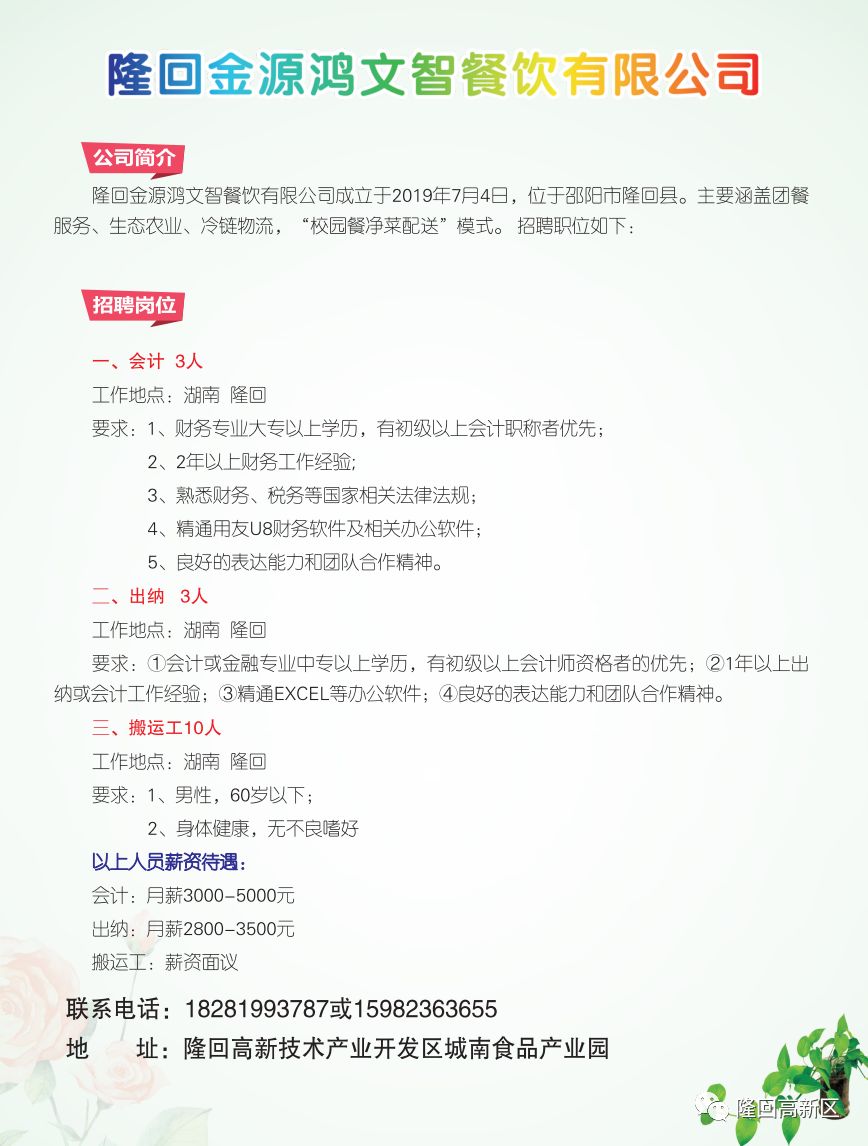 隆回最新招聘信息全面概览