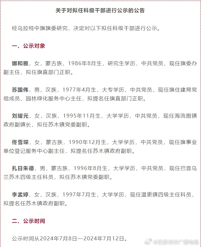 巴彦淖尔最新干部公示，科技革新引领未来智慧发展之路